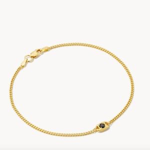 Kendra Scott Delaney 18k Gold Vermeil Curb Chain Bracelet in Black Spinel 7"